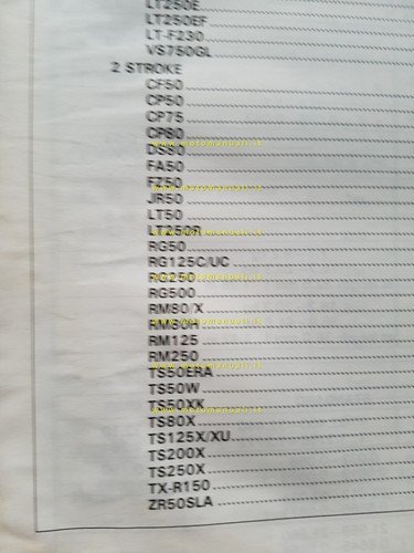 Suzuki Service Data modelli 4 e 2 tempi 1986 manuale …