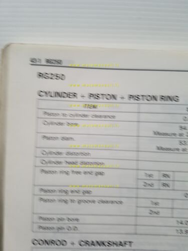 Suzuki Service Data modelli 4 e 2 tempi 1986 manuale …