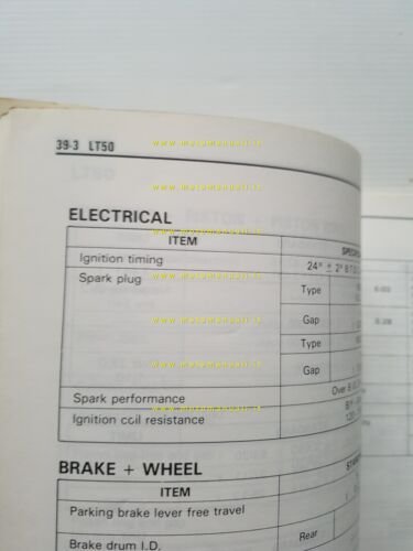 Suzuki Service Data modelli 4 e 2 tempi 1986 manuale …