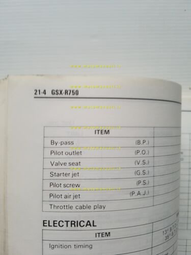 Suzuki Service Data modelli 4 e 2 tempi 1986 manuale …