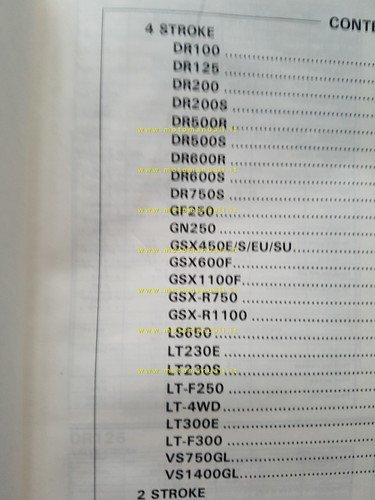 Suzuki Service Data modelli 4 e 2 tempi 1988 manuale …