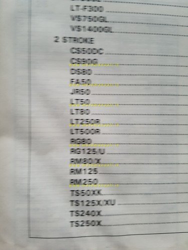 Suzuki Service Data modelli 4 e 2 tempi 1988 manuale …
