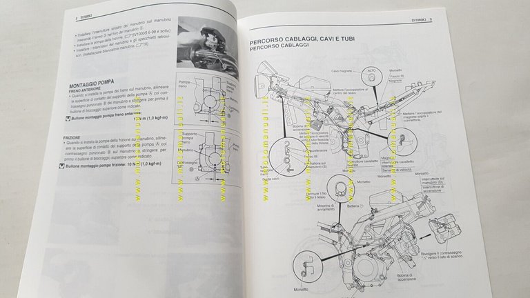 Suzuki SV 1000 AGGIORNAMENTO 2003 manuale officina ITALIANO originale