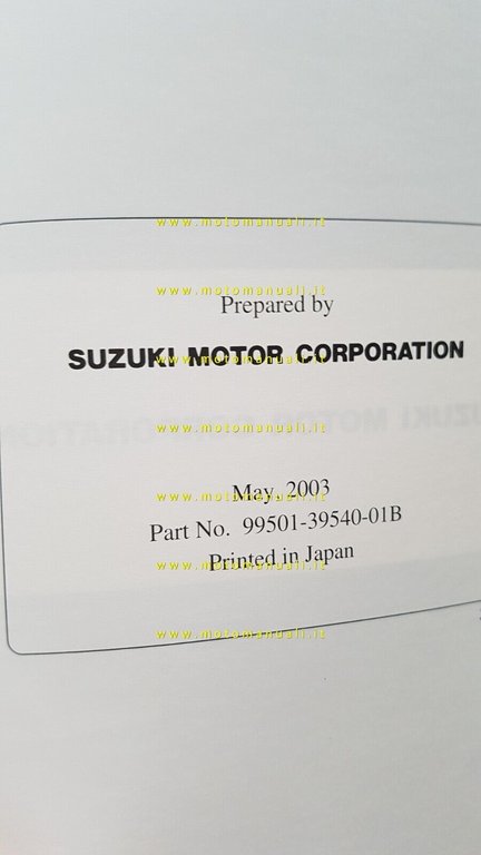 Suzuki SV 1000 AGGIORNAMENTO 2003 manuale officina ITALIANO originale