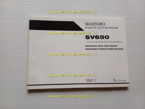 Suzuki SV 650 2007 catalogo ricambi ORIGINALE spare parts catalogue