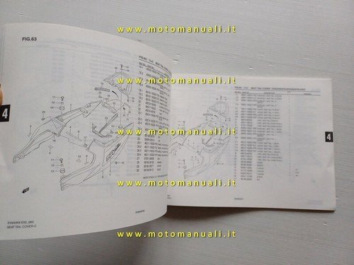 Suzuki SV 650 2007 catalogo ricambi ORIGINALE spare parts catalogue