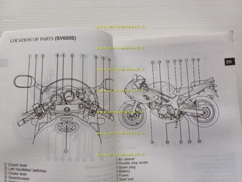 Suzuki SV 650-SV 650 S 2000 manuale uso manutenzione libretto …