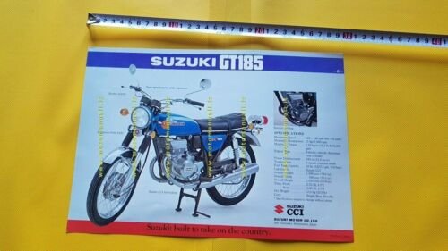 Suzuki T 500 - GT 185 1973 depliant originale INGLESE …