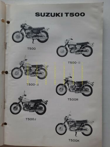 SUZUKI T 500 -II -III -R -J -K 1972 catalogo …