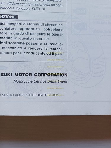 Suzuki TL 1000 R 1998 manuale officina ITALIANO originale