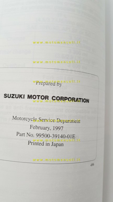 Suzuki TL 1000 S 1997 manuale officina INGLESE originale workshop …