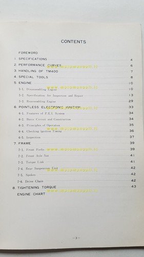 Suzuki TM 400 1971 manuale officina INGLESE originale Workshop SERVICE …