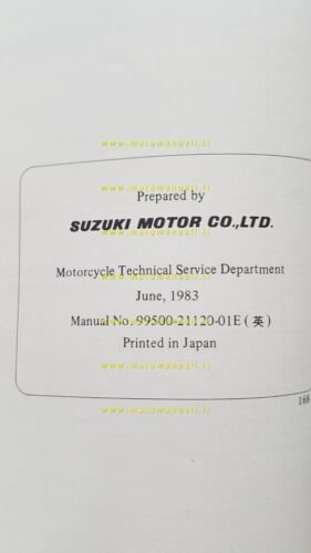 Suzuki TS 125 ER 1983 manuale officina INGLESE originale Workshop …