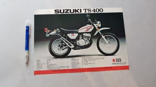 Suzuki TS 400 NGT 380 1973 depliant originale moto ITALIANO …