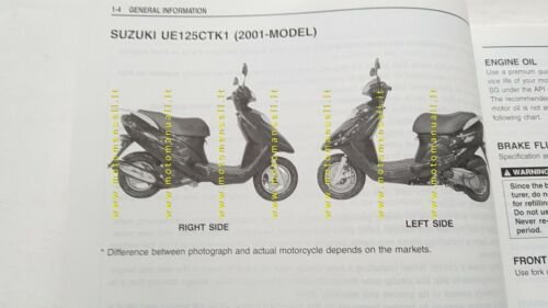 Suzuki UE 125 - 150 CT 2001 SCOOTER manuale officina …