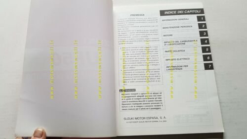 Suzuki UF 50 Estilete 2000 SCOOTER manuale officina ITALIANO originale
