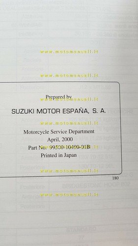 Suzuki UF 50 Estilete 2000 SCOOTER manuale officina ITALIANO originale