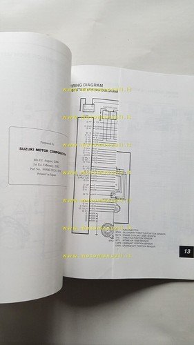 Suzuki V-STROM DL 1000 2002 manuale officina INGLESE originale WORKSHOP …