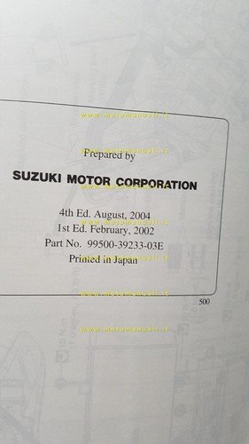 Suzuki V-STROM DL 1000 2002 manuale officina INGLESE originale WORKSHOP …