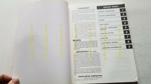 Suzuki VL 800 K1 2001 manuale officina INGLESE originale workshop …