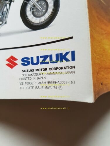 Suzuki VS 1400 GLP 1991 depliant originale INGLESE