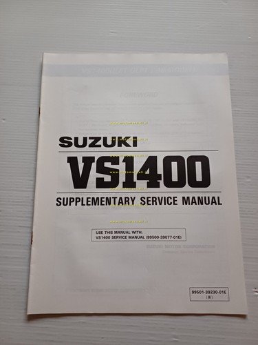 Suzuki VS 1400 mod. 1996 AGGIORNAMENTO manuale officina originale TESTO …