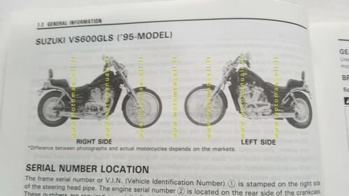 Suzuki VS 600 GL 1995 manuale officina originale INGLESE workshop …