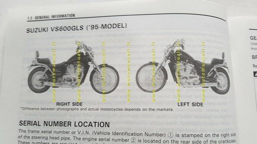 Suzuki VS 600 GL 1995 manuale officina originale INGLESE workshop …