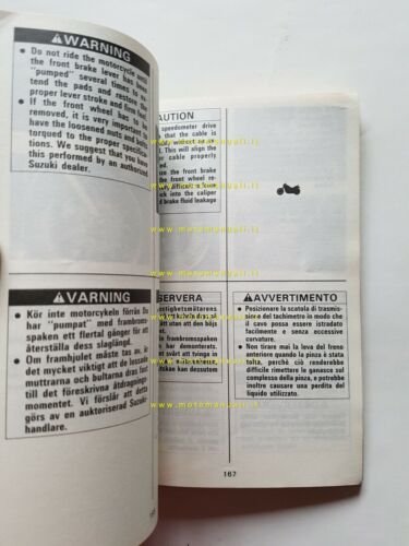 Suzuki VS 750 GL 1990 manuale uso manutenzione originale italiano