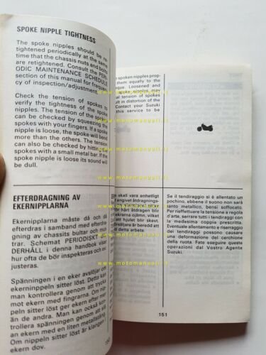 Suzuki VS 750 GL 1990 manuale uso manutenzione originale italiano