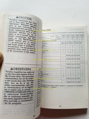 Suzuki VS 750 GL 1990 manuale uso manutenzione originale italiano