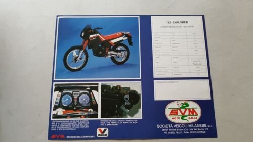 SVM 125 Explorer depliant moto 1986 ORIGINALE motorcycle brochure