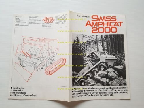 Swiss Amphicat 2000 1971 prototipo auto anfibia depliant originale