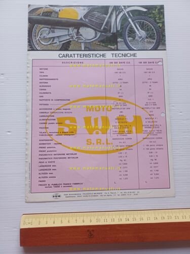SWM 100 Six Days ES - ER 1973 depliant originale …