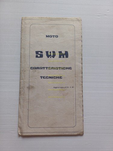 SWM 125-175-240-250-280-320-347-370-440 1981 caratter. tecniche manuale officina
