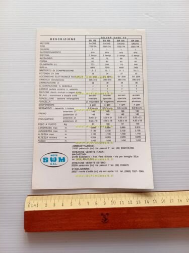 SWM 175-250 Silver Vase 7V Enduro 1976 depliant ITALIANO originale