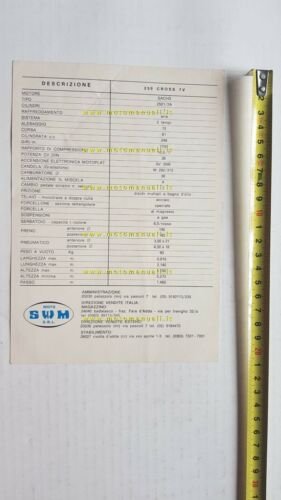 SWM 250 Cross 1976 depliant volantino moto originale brochure