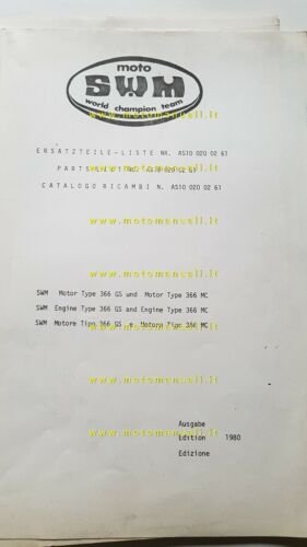 SWM 366 GS MC 1980 catalogo ricambi MOTORE originale Engine …