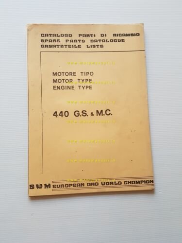 SWM 440 MC-GS 1983 catalogo ricambi MOTORE originale