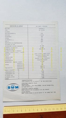 SWM 50 Boy Cross 1976 depliant originale italiano