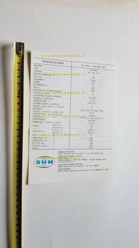 SWM 50 Regolarità Junior Boy 1976 depliant ITALIANO moto originale …