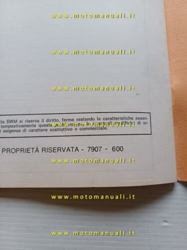 SWM motore 125 TL - 320 TL 1979 catalogo ricambi …