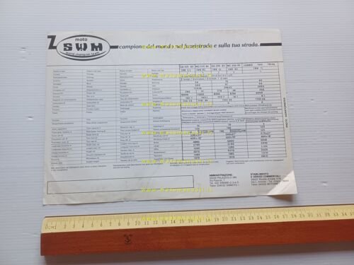 SWM nuovi modelli 1983 depliant originale ITALIANO