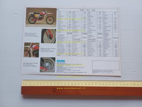 SWM RS 125 GS 1978 depliant originale ITALIANO