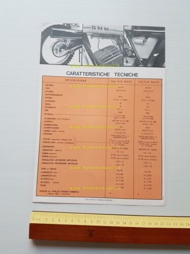 SWM Six Days 100 - 125 1972 depliant originale italiano