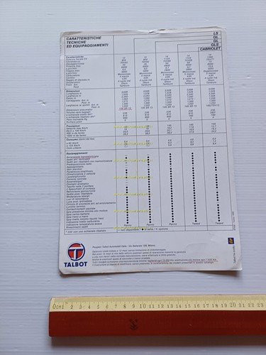 Talbot Samba modelli 1982 depliant italiano originale