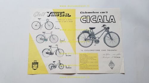 Taurea Cicala 48 micromotore 1950 depliant originale italiano