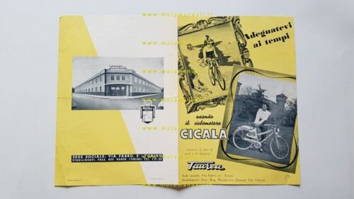 Taurea Cicala 48 micromotore 1950 depliant originale italiano