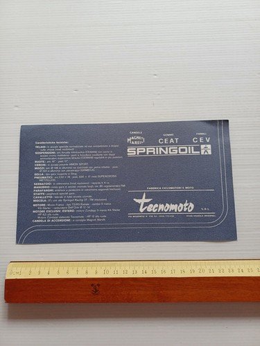 Tecnomoto 50 Cross S anni 70 depliant ITALIANO originale