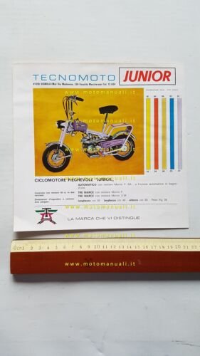 Tecnomoto 50 Junior anni '60 ciclomotore depliant originale ITALIANO